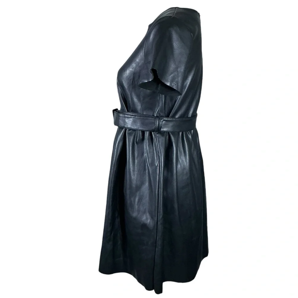 Faux Leather Girls Dress Special Occasion Black Size 14/16 X Large